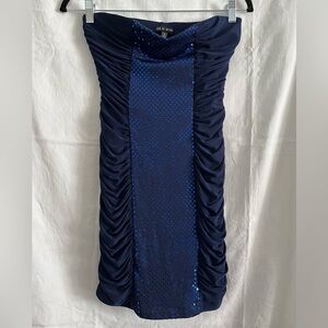 AS U Wish Strapless Blue Sequin Mini Dress Worn Once (size Medium) (JUNIORS)